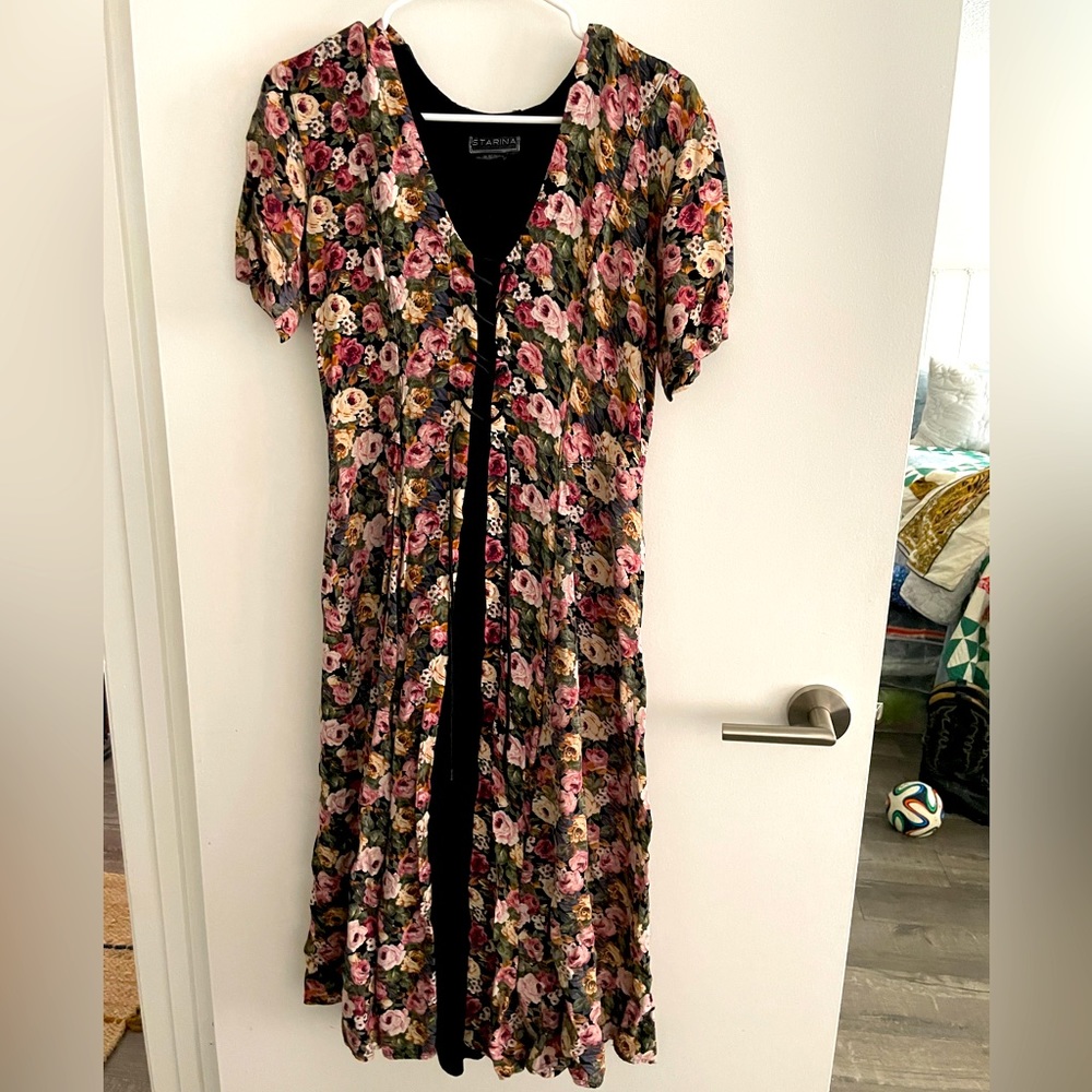 VTG 90s Floral Corset Dress